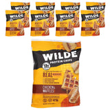 Chips protéinées Wilde Brands Poulet et Gaufre vue paquets, snack riche en protéines