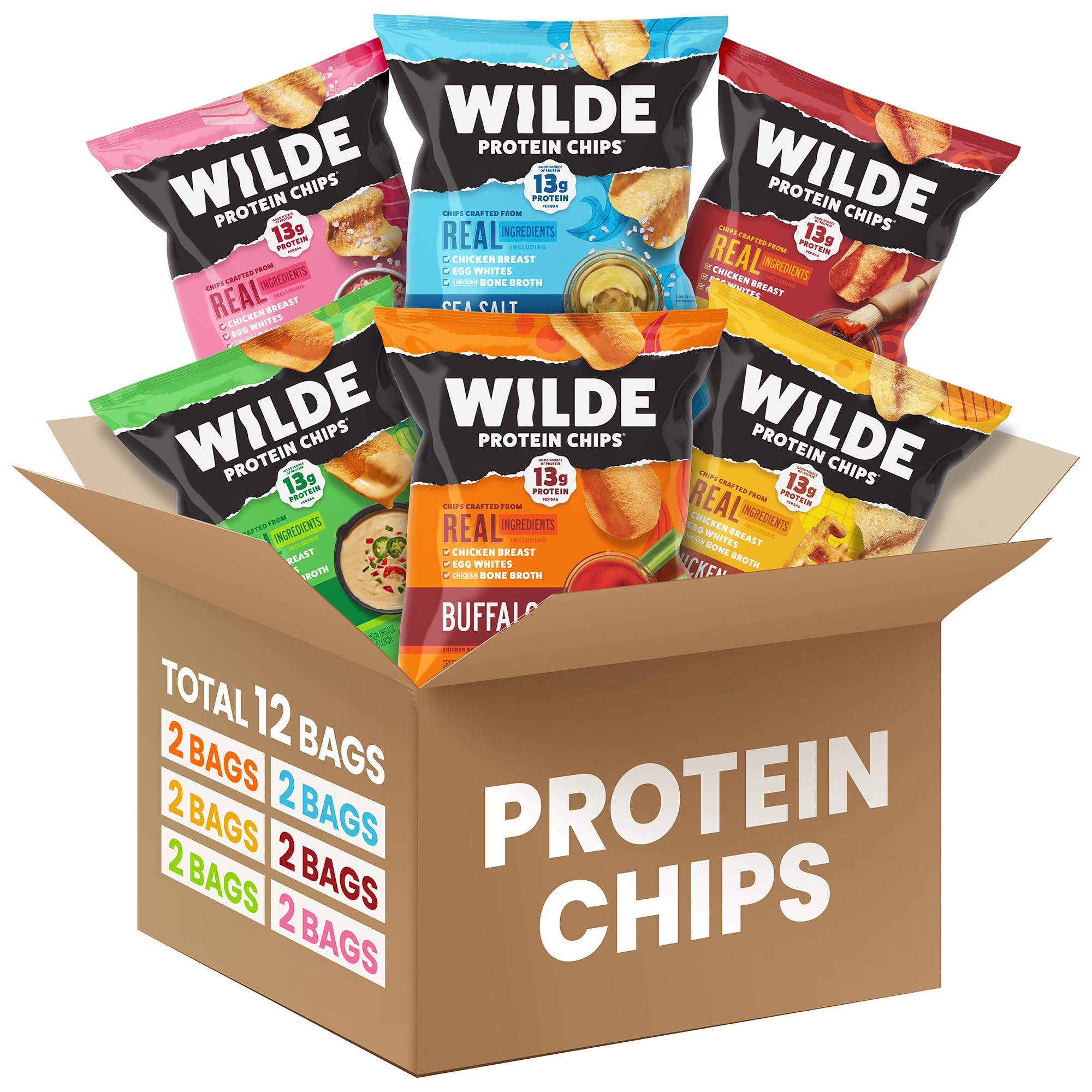 Wilde Chips, pochette Poulet et Gaufres, collation riche en protéines