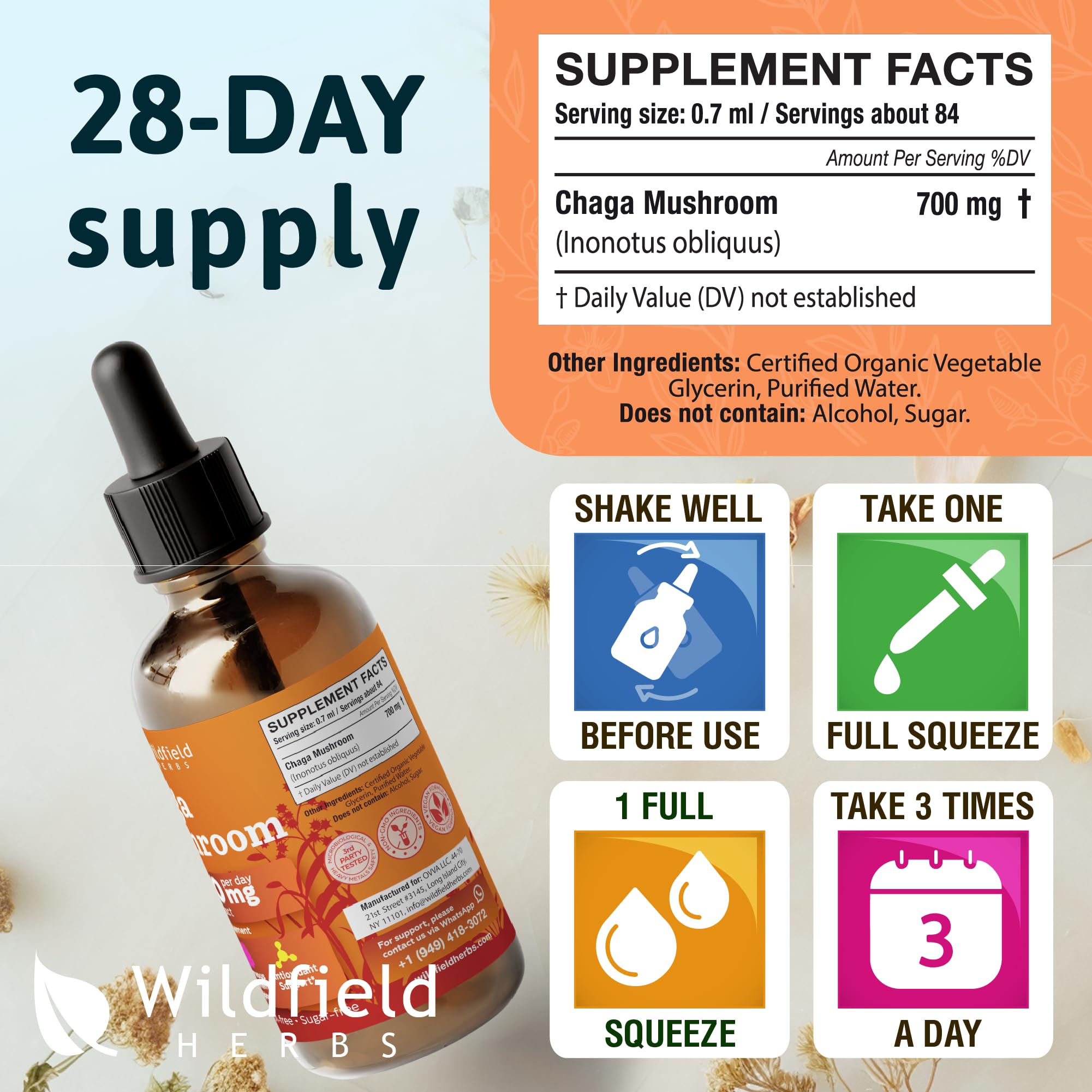 Emballage Wildfield Herbs Chaga 2oz prêt à l’emploi