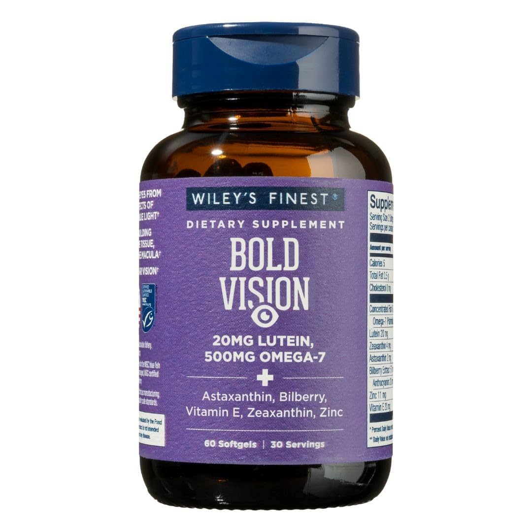 Bold Vision Wiley's Finest – Bouteille de gélules pour la santé visuelle.