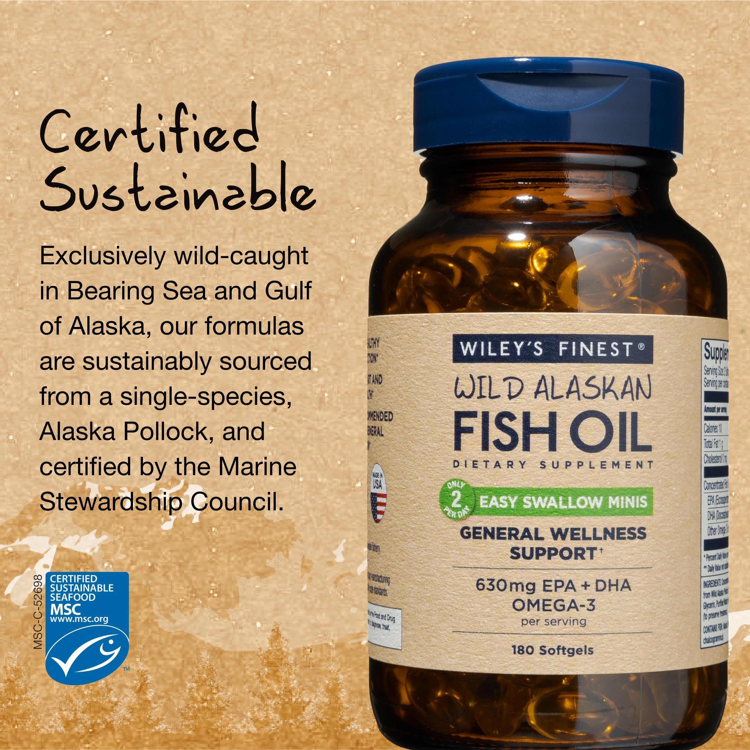 Wiley's Finest Minis – poisson pollock Alaska sauvage, source durable MSC.