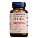 Wiley’s Finest Peak DHA : bouteille affichant DHA et EPA pour le cerveau