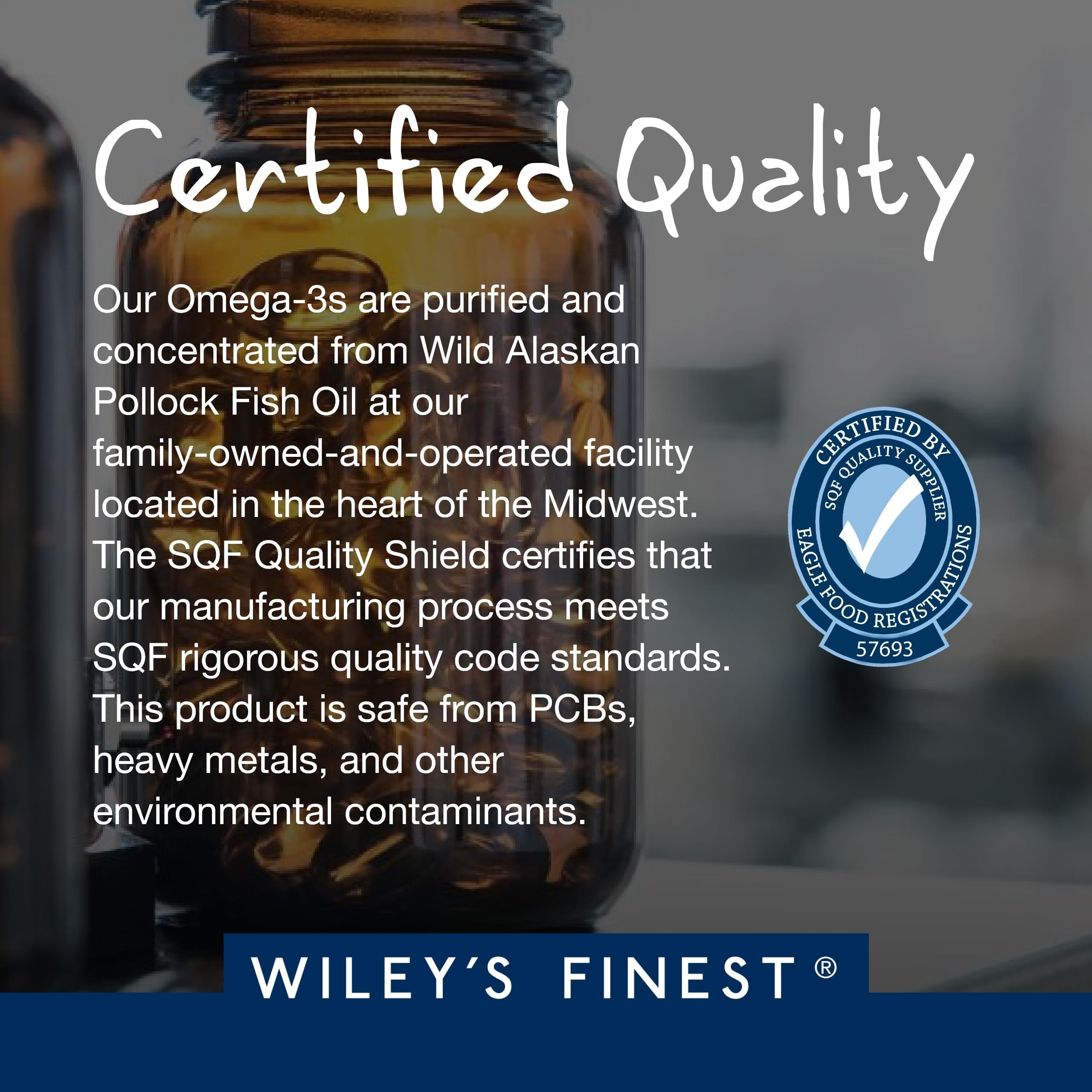Wiley’s Finest Peak DHA – logo MSC signalant une pêche durable et responsable.