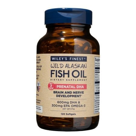 Bouteille Wiley's Finest Prenatal DHA pour l'apport nutritionnel grossesse