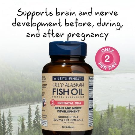 Wiley’s Finest prenatal-dha-etiquette: étiquette informative sur le dosage prénatal