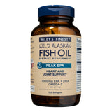 Bouteille Wiley's Finest Peak EPA montrant une dose omega-3 pour le coeur et les articulations