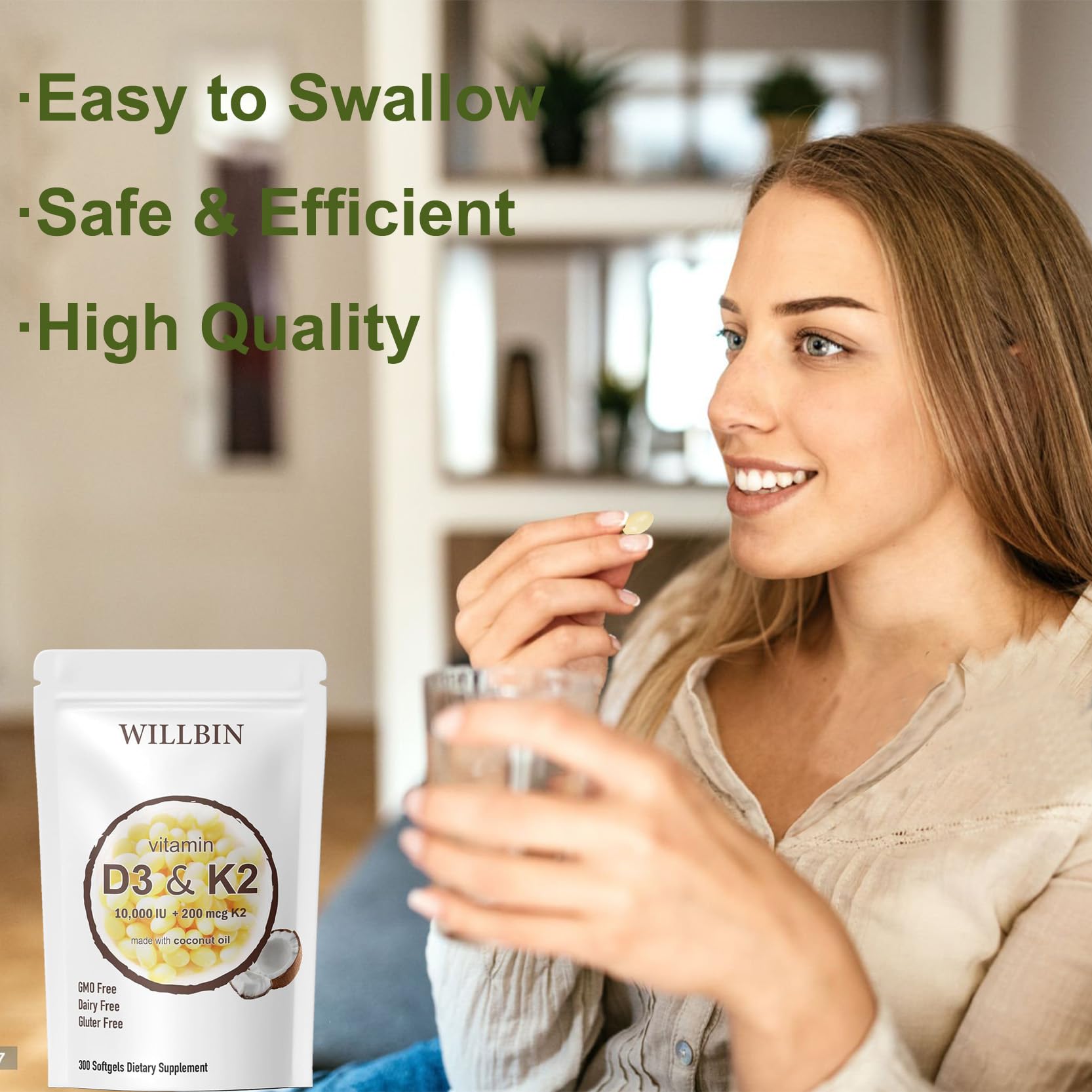 Gelules Willbin D3-K2 bouteille : accessibilité et dosage fiable.