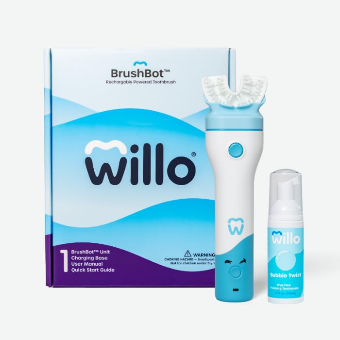 Willo BrushBot Kids – brosse en forme U pour un brossage précis des zones difficiles