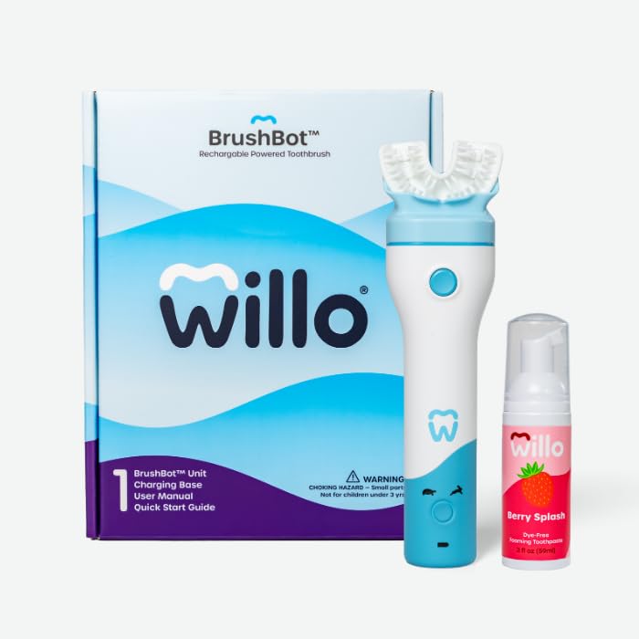 Willo BrushBot Kids: coffret démarrage pratique pour instaurer une routine bucco-dentaire.