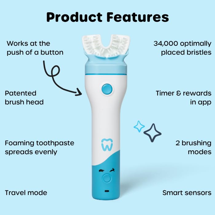 Poils doux Willo BrushBot: brossage confortable pour dents et gencives sensibles.