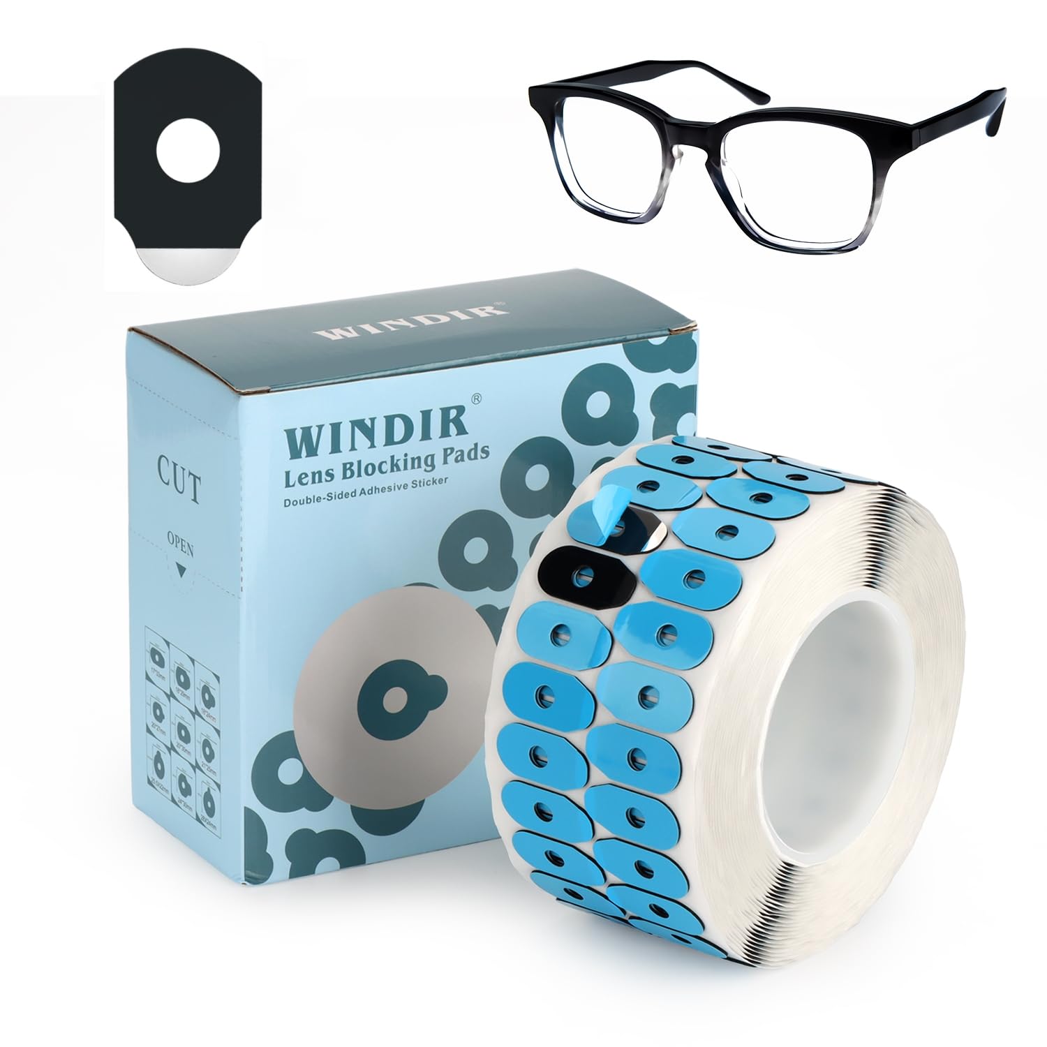 Tampons WINDIR blocage lentilles anti-dérapants 0,73x1,14 pouce, maintien précis.