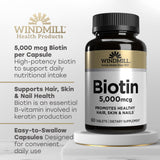 Windmill Biotine – étiquette claire, sans OGM et vegan.