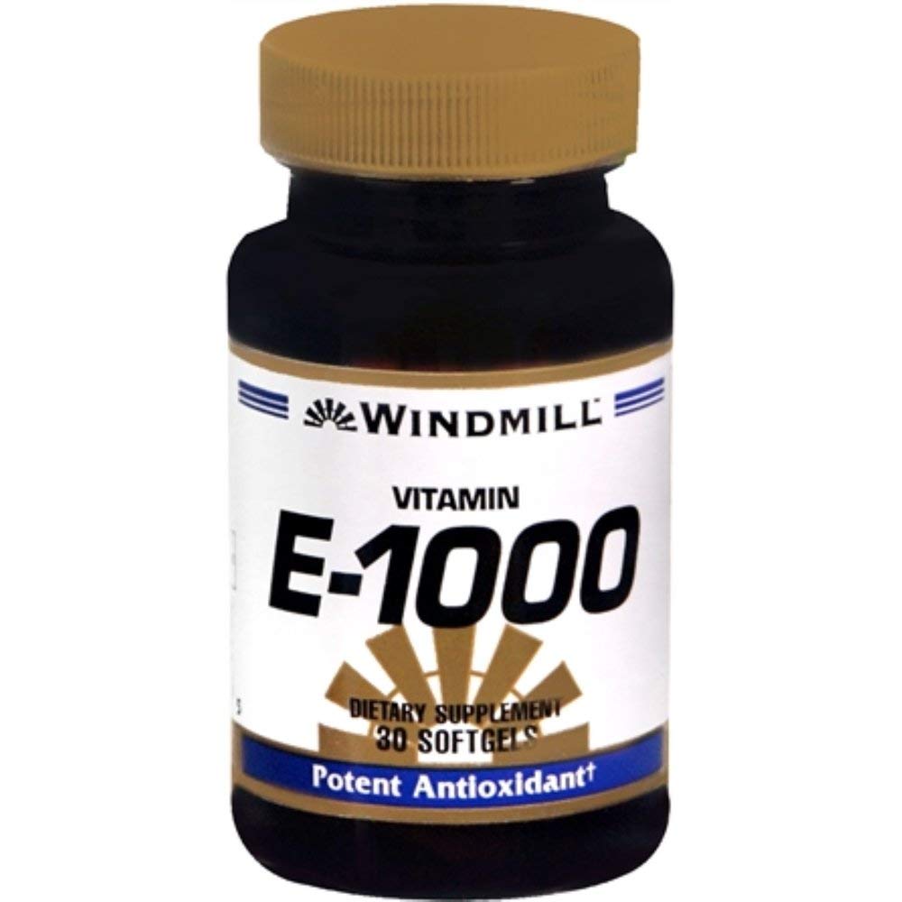 Windmill E-1000 Gélules Molles en bouteille – soutien immunitaire potentiel et antioxydant