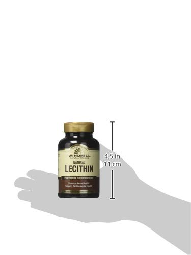 Windmill Lecithine 19 Grains, étiquette nutritionnelle indique 1 200 mg par capsule.