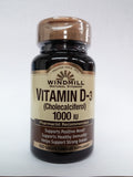 Windmill Vitamine D TABS 1000 UI - bouteille de 100 comprimés, soutien possible des os et de l'immunité.