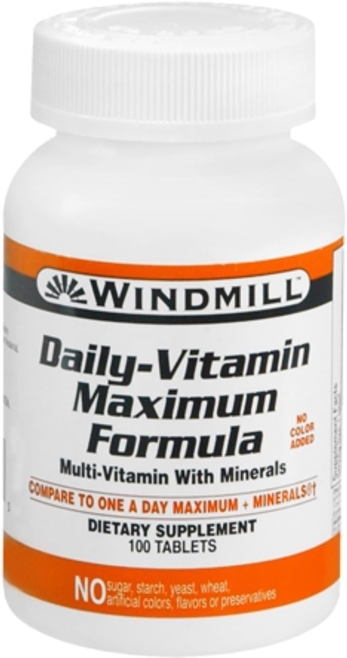 Windmill Vitamines Quotidiennes Formule Max — bouteille, soutien nutritionnel quotidien.