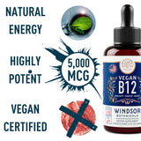 Flacon B12 Windsor Botanicals de 2 oz, pratique et précis.
