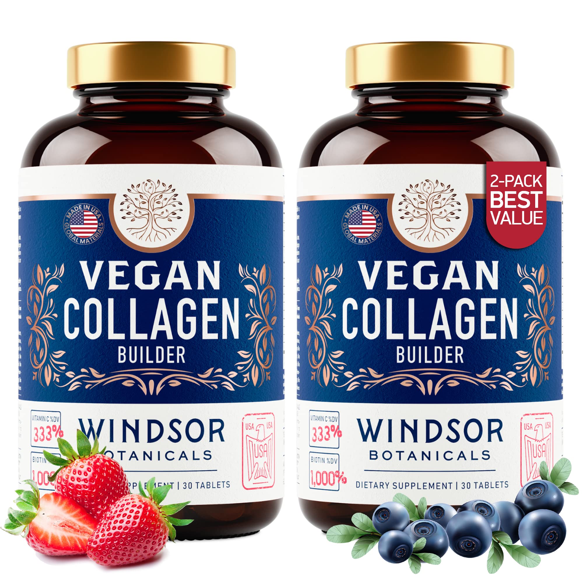 WINDSOR BOTANICALS collagene vegan – bouteille ouverte pour routine beauté simple