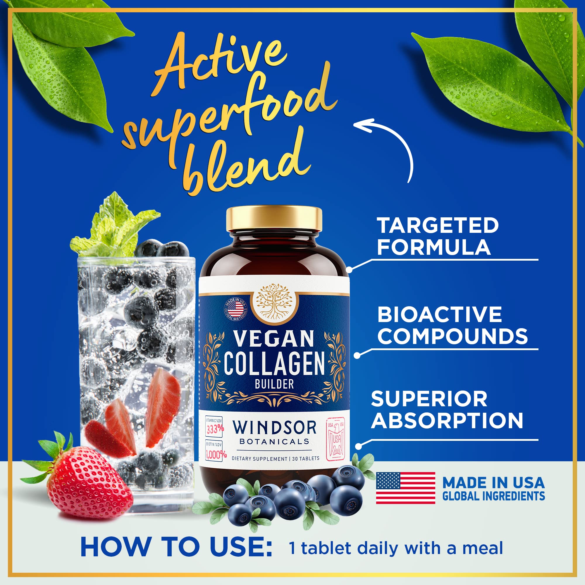 Extrait de cranberry inclus dans Windsor Botanicals collagene vegan