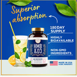 WINDSOR BOTANICALS HMB-D3 etiquette: emballage clair avec informations de prise.
