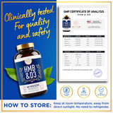 Utilisation quotidienne Windsor Botanicals HMB-D3 comme complément musculaire potentiel.