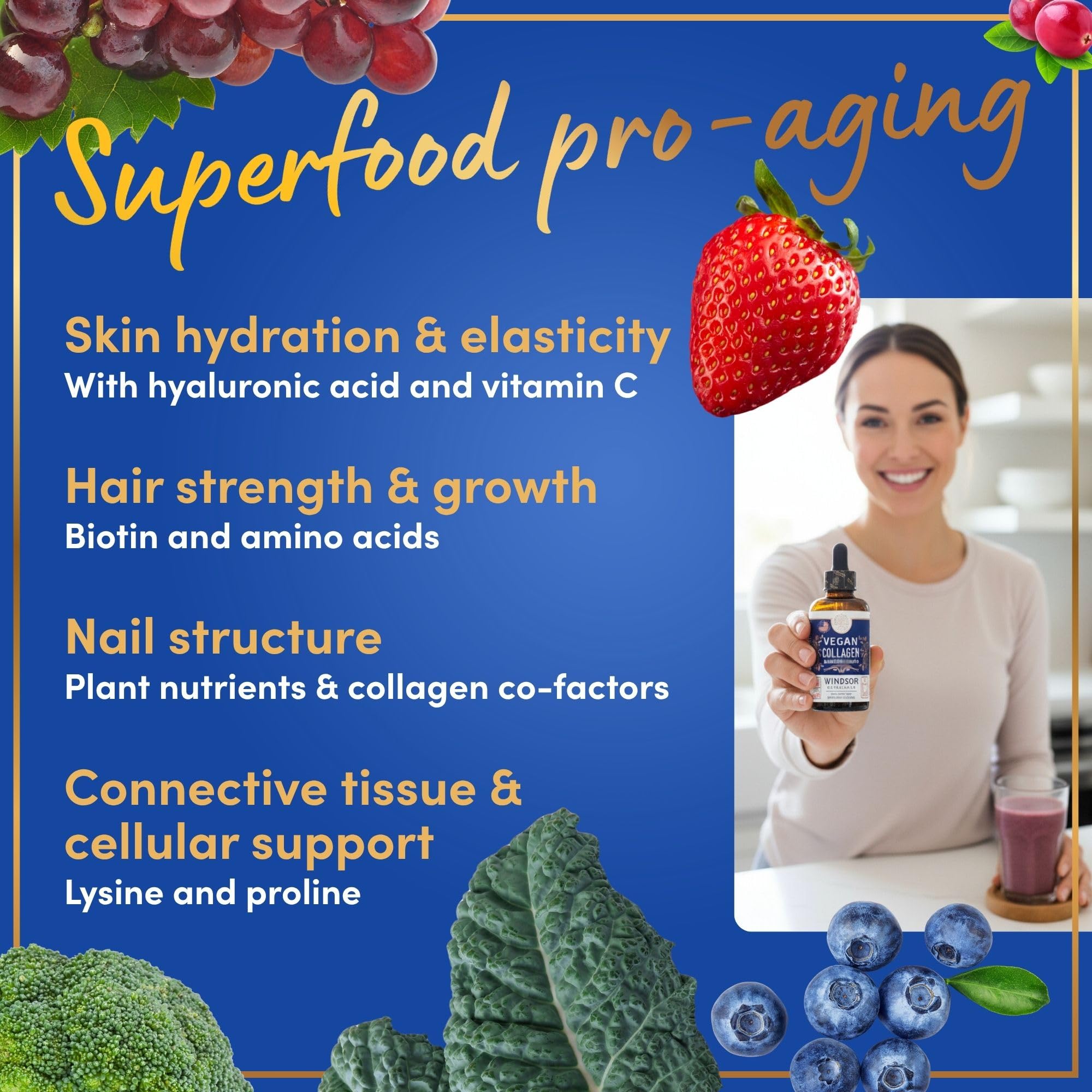 Arôme fruits biologiques du Vegan Collagen Builder Liquid Windsor Botanicals.