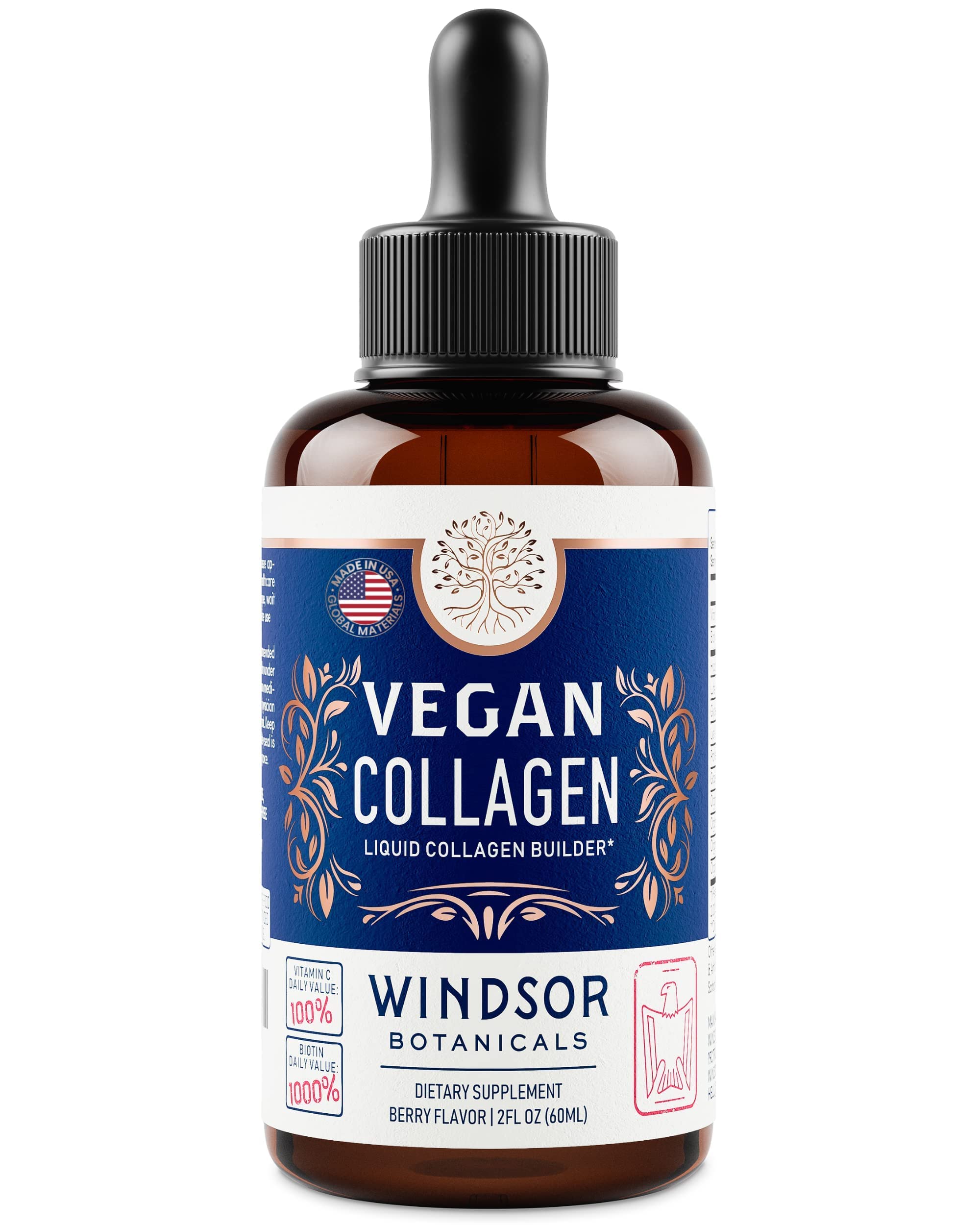 Usine CGMP fabriquant le Windsor Botanicals Vegan Collagen Builder Liquid aux États‑Unis.