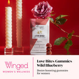Winged Wellness Love Bites gomme racine maca, soutien énergie et humeur positive
