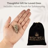 Wish Well pendule offert dans une pochette velours, prêt à offrir.