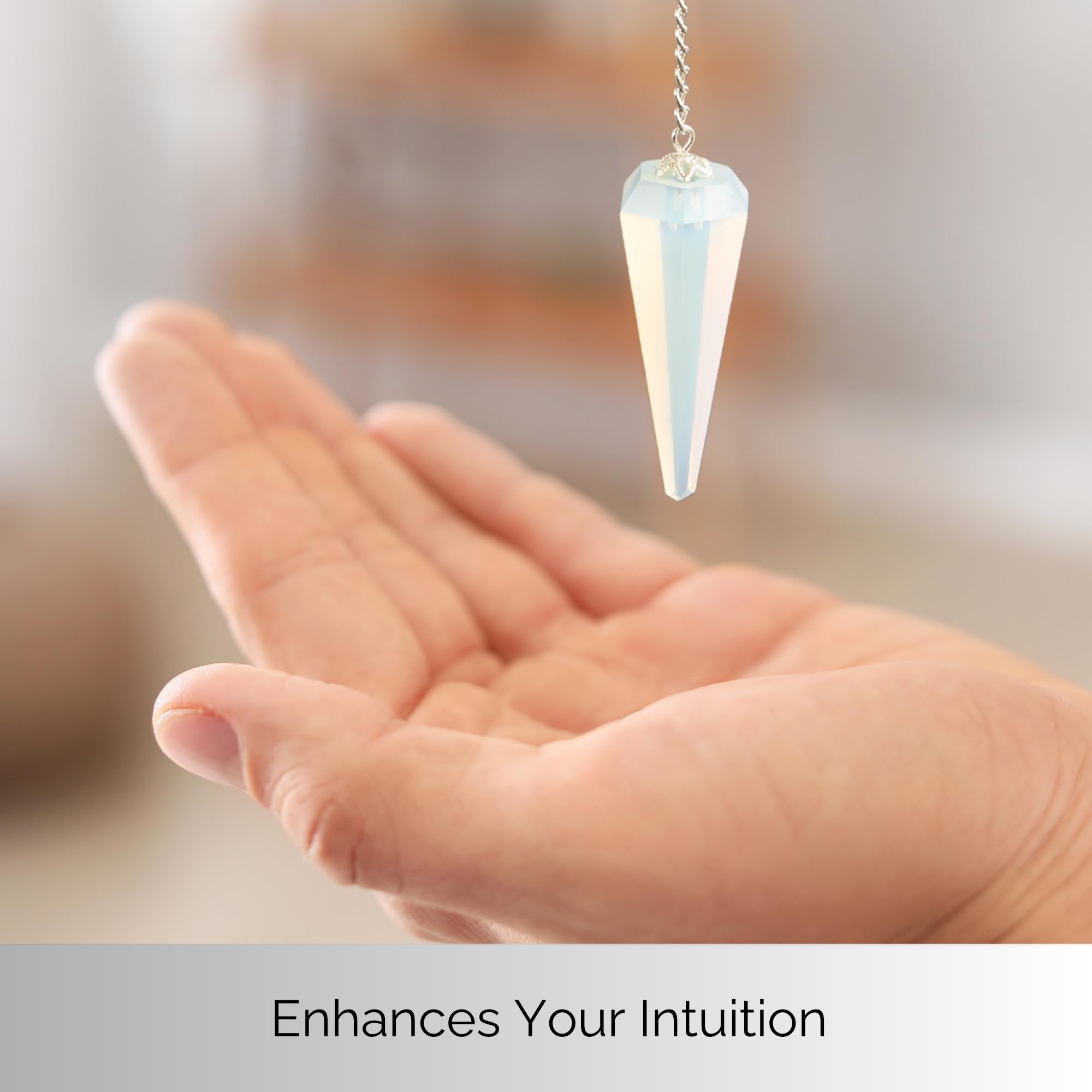 Wish Well Opalite pendule stimule intuition et clarté pendant les sessions spirituelles.