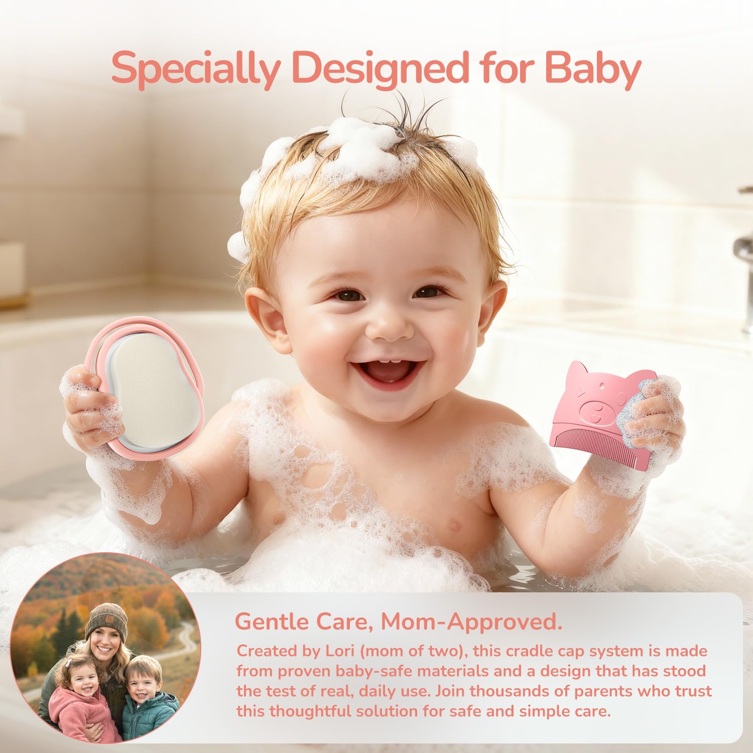 Rangement facile des accessoires Wishbird après chaque bain.