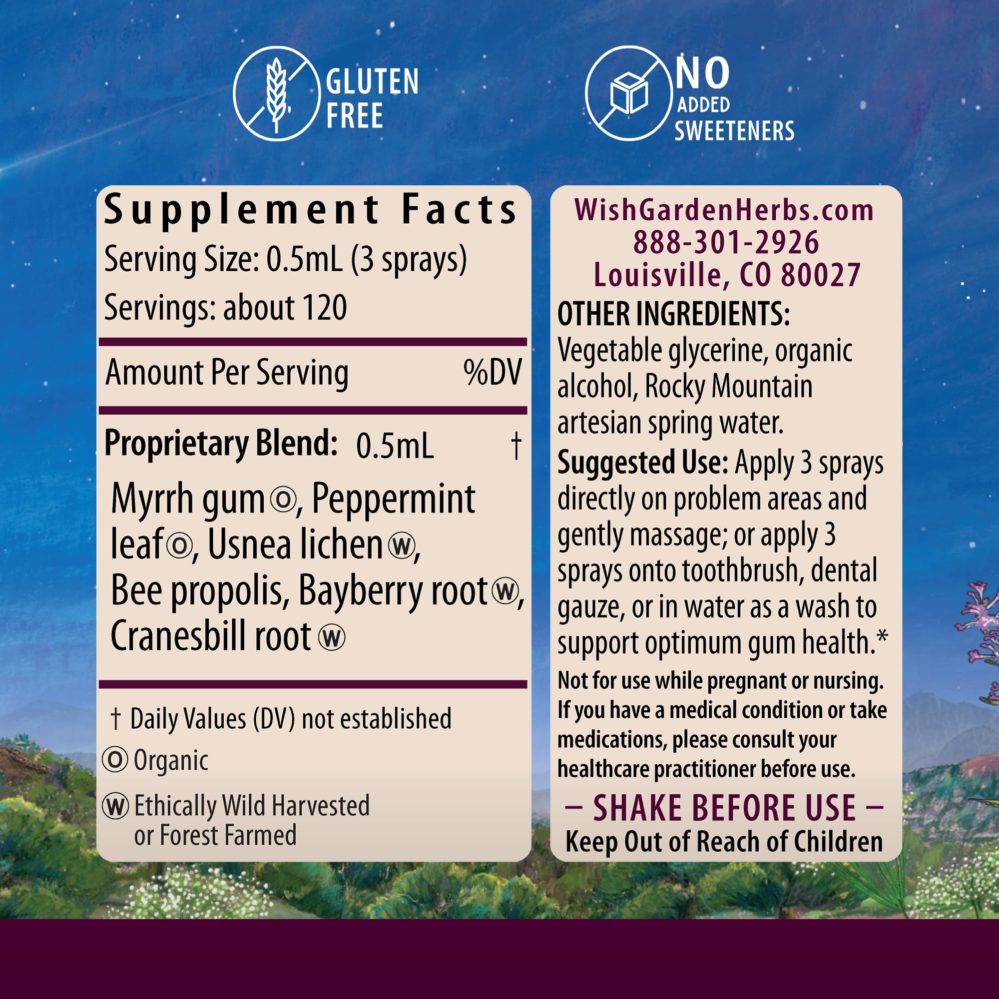 WishGarden Gum Strength – ingrédients à base de myrrhe soutiennent les gencives sensibles.
