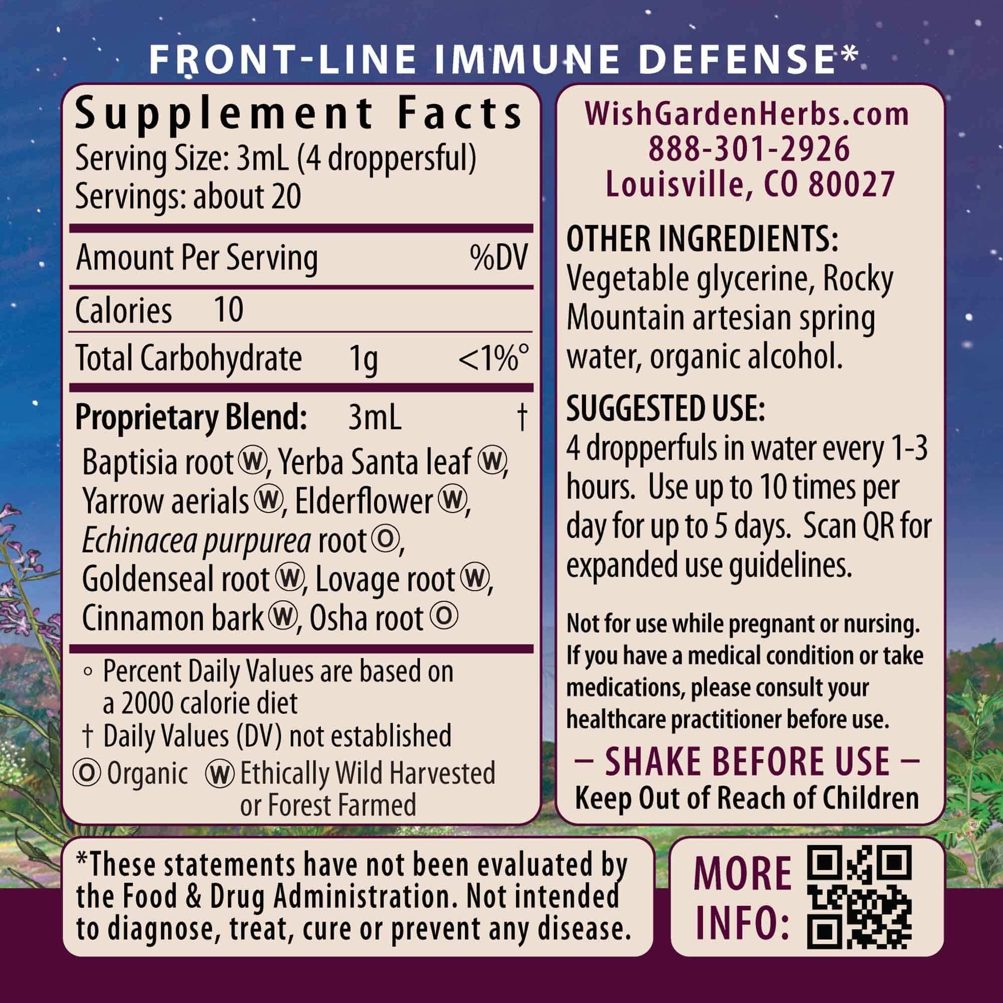 WishGarden Kick-Ass Immune Activator : gouttes faciles à mesurer pour des dosages personnalisés.