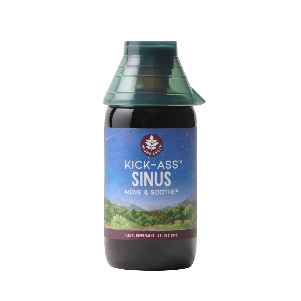 WishGarden Kick-Ass Sinus – bouteille gouttes pour relief nasal rapide et pratique.