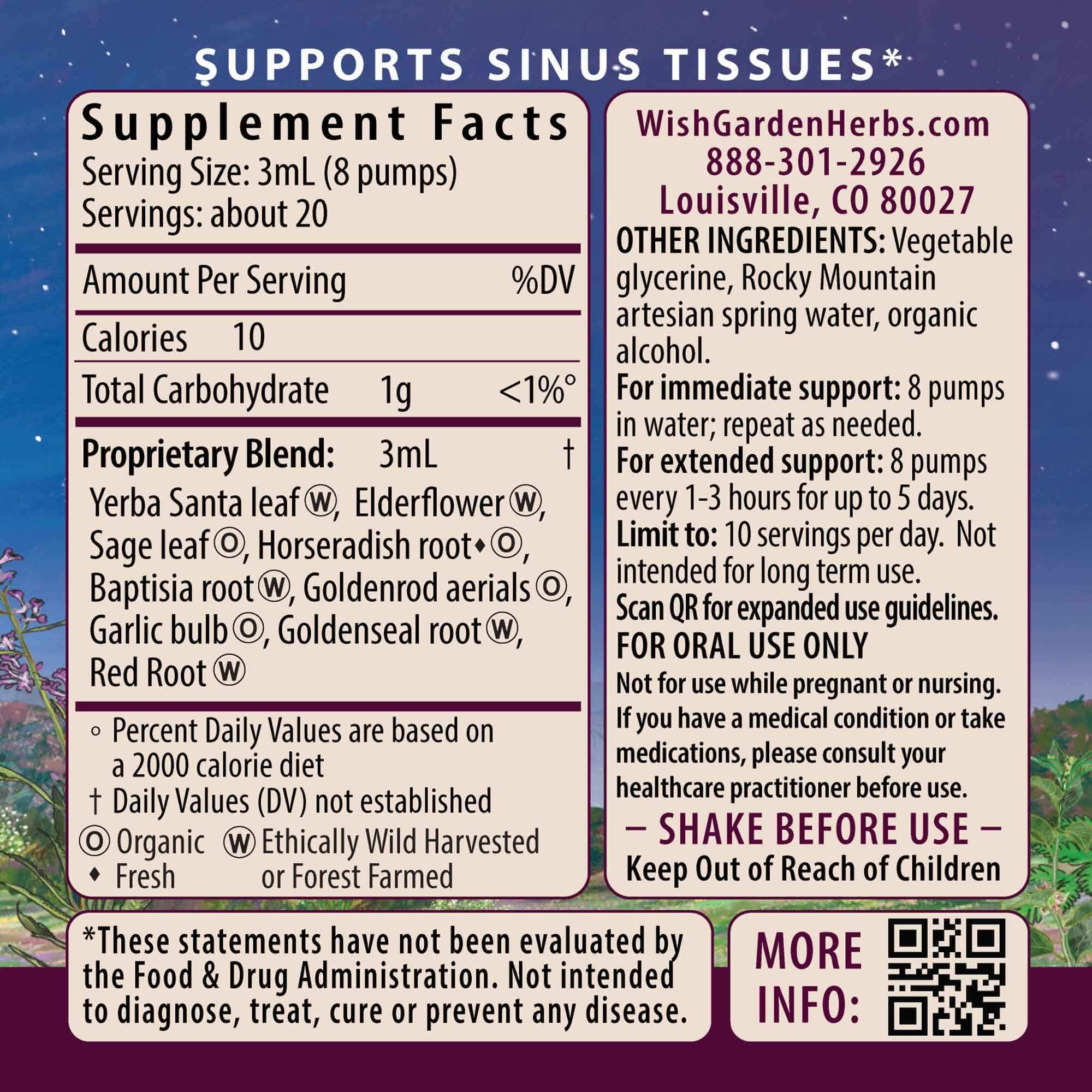 WishGarden Kick-Ass Sinus – mélange d'herbes en gros plan pour soutien respiratoire.