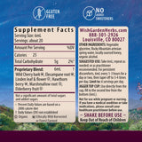 WishGarden Serious Cough AM — étiquette mettant en avant sa formule naturelle et sans somnolence