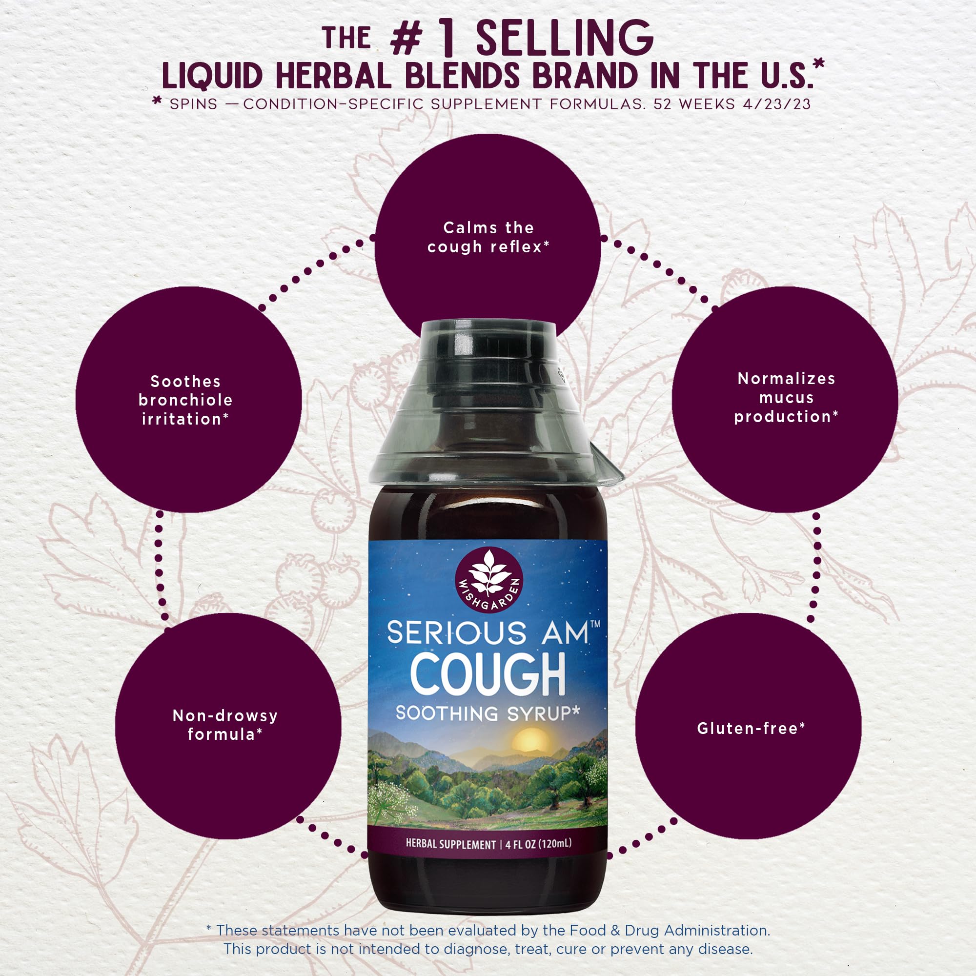 WishGarden Serious Cough AM — baies de sureau noir pour un soutien naturel