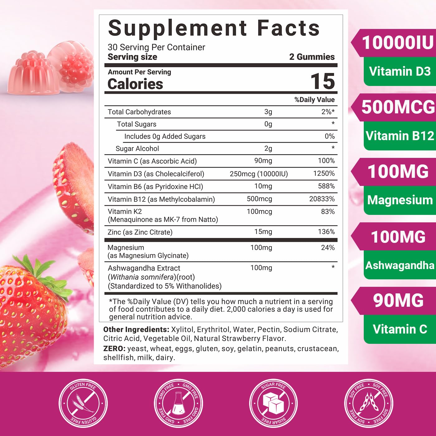 Wiszeen D3 B12 : ingrédients et profil nutritionnel visibles