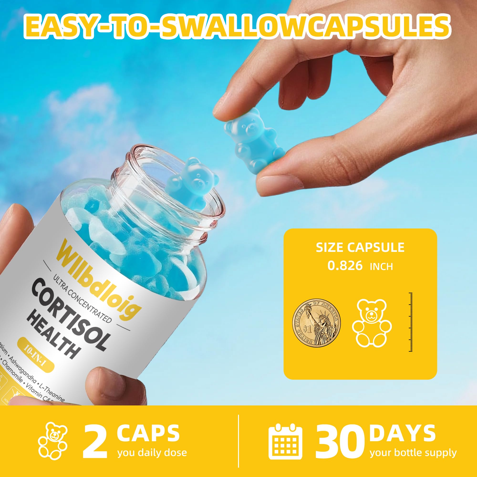 Gommes Cortisol Wllbdloig — Véganes et sans produits animaux.