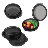WLLHYF petit organisateur pilules noir compact ouvert, pratique en voyage