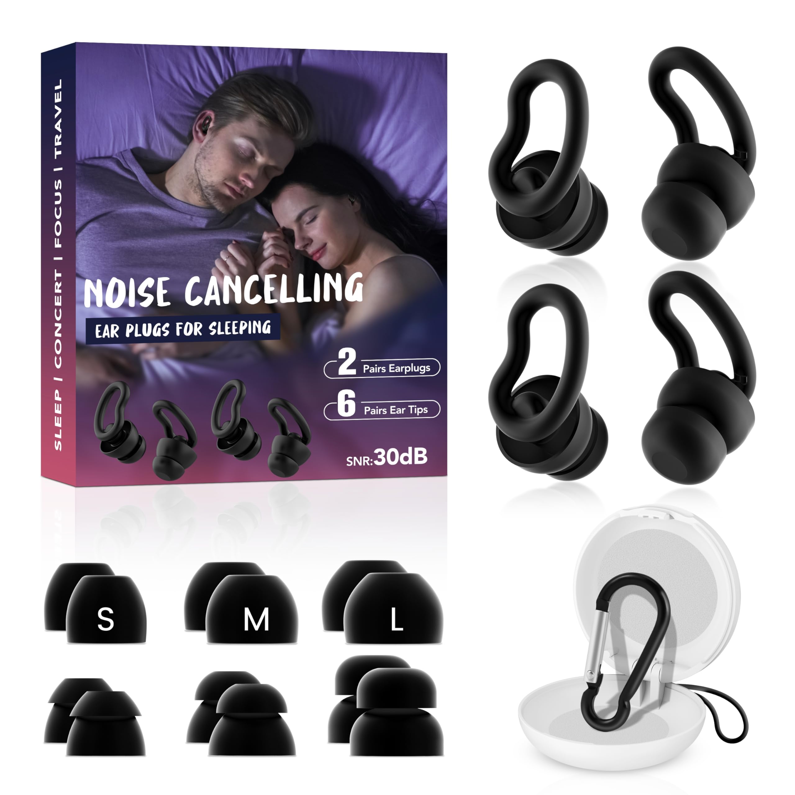 Bouchons d'oreilles WLSCTY dormir en silicone doux pour une nuit plus calme.