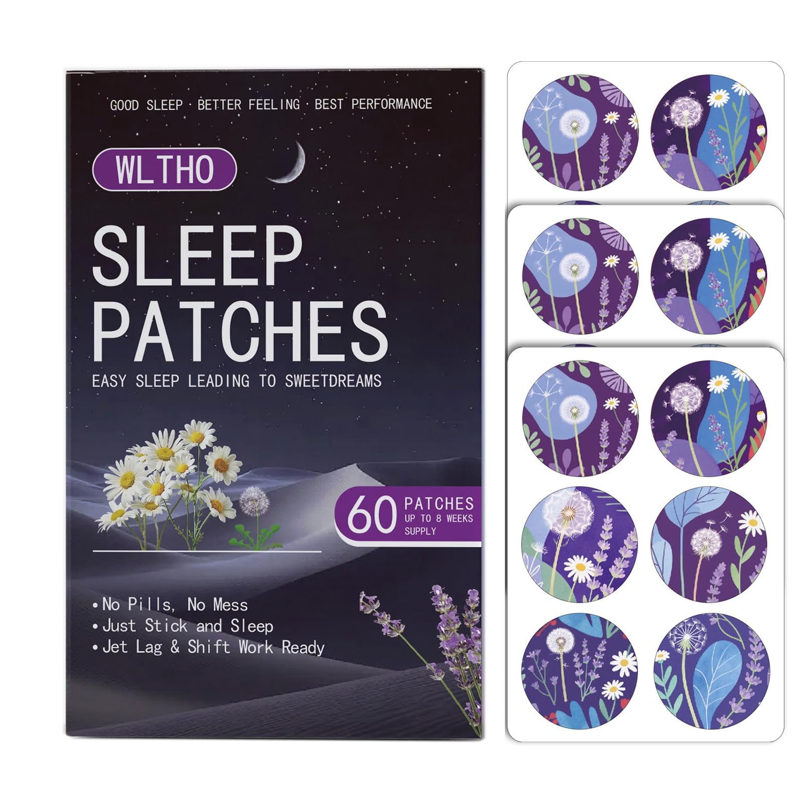 Patch WLTHO Sommeil Profond dans sa boîte, prêt pour des nuits calmes.
