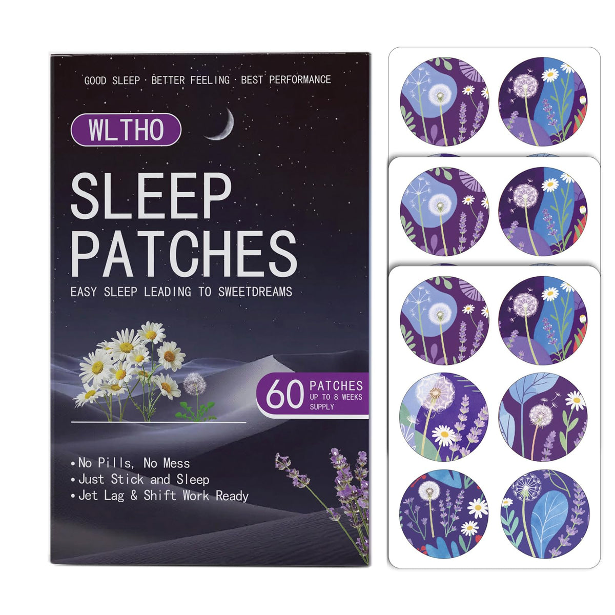 Patch WLTHO Sommeil Profond dans sa boîte, prêt pour des nuits calmes.