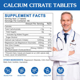 WOGORGT Calcium Citrate 1200mg – tablettes rondes faciles à avaler