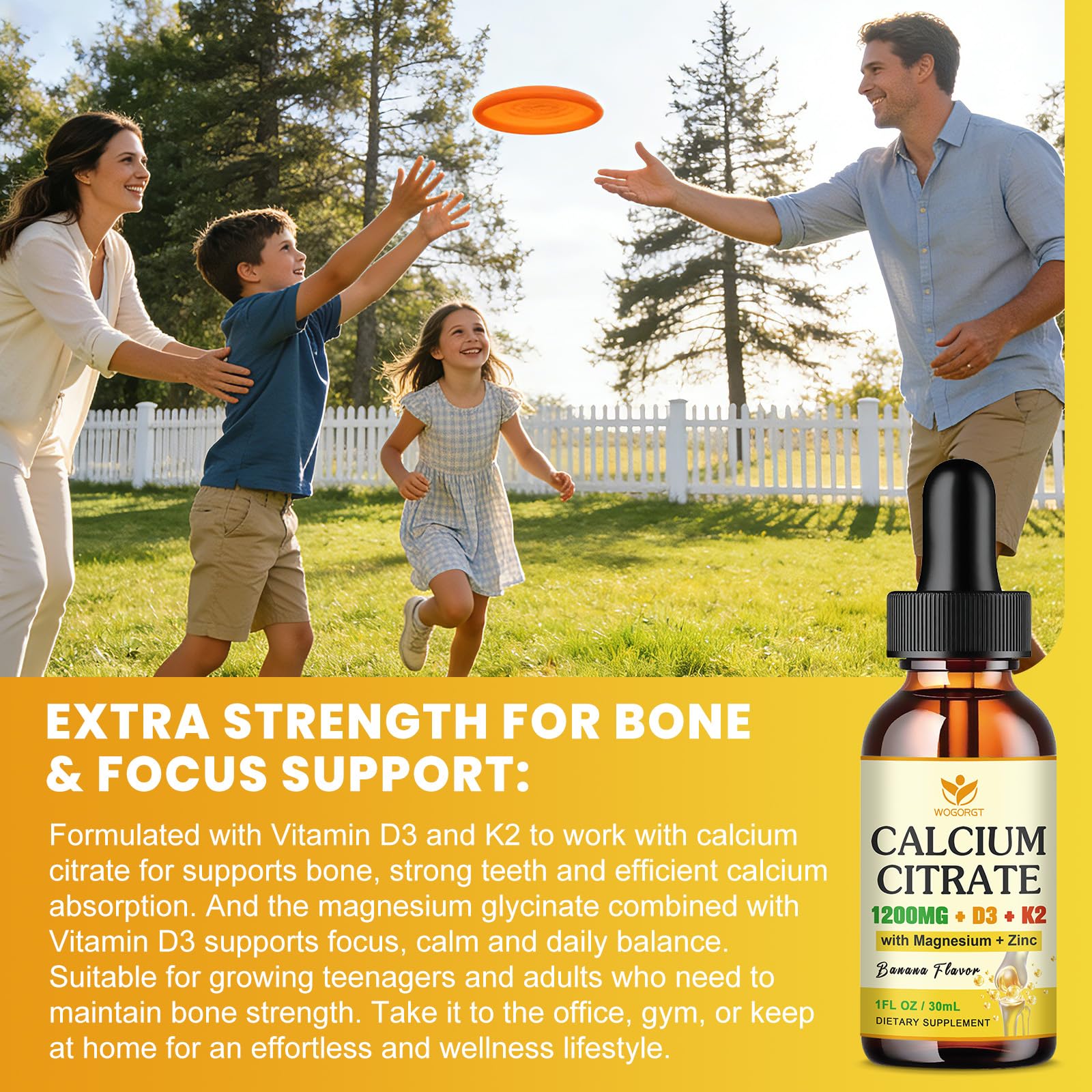 WOGORGT Calcium Citrate dosage 2 ml intégré à votre routine.
