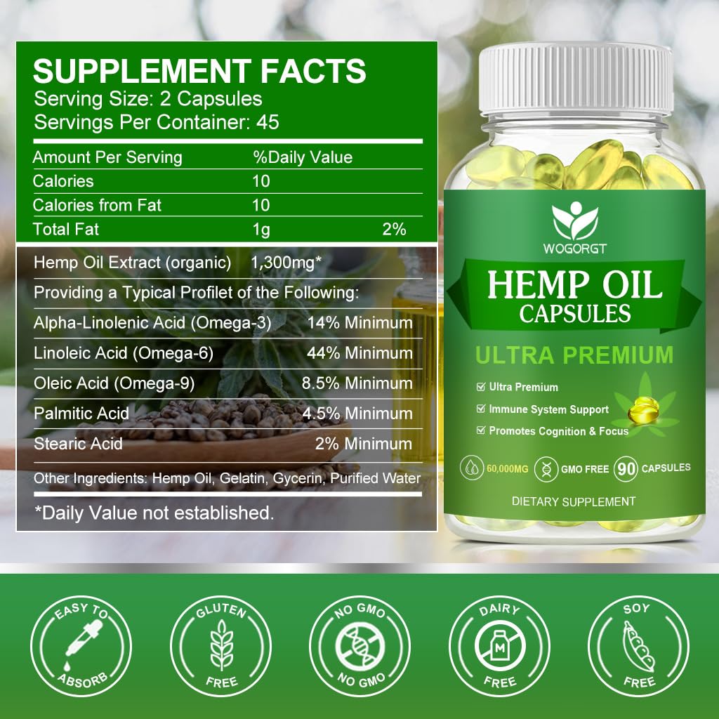 Capsules chanvre WOGORGT, forme pilule, pratique en voyage et quotidien.