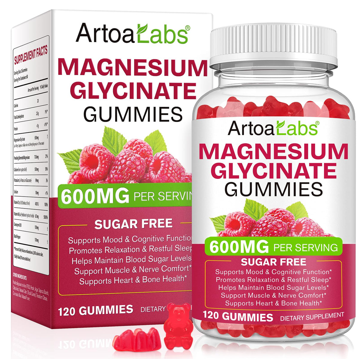 Gommes WOJBALMN magnésium glycinate – emballage pratique pour routine du soir