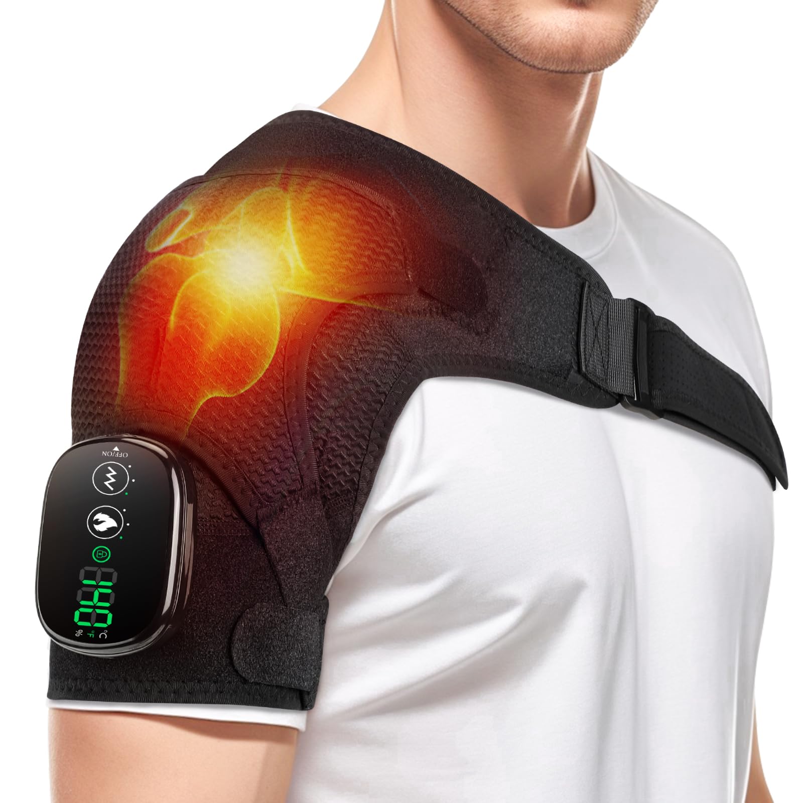 WoloyHeatie epaule sans-fil avec chauffage et massage pour soulager les tensions