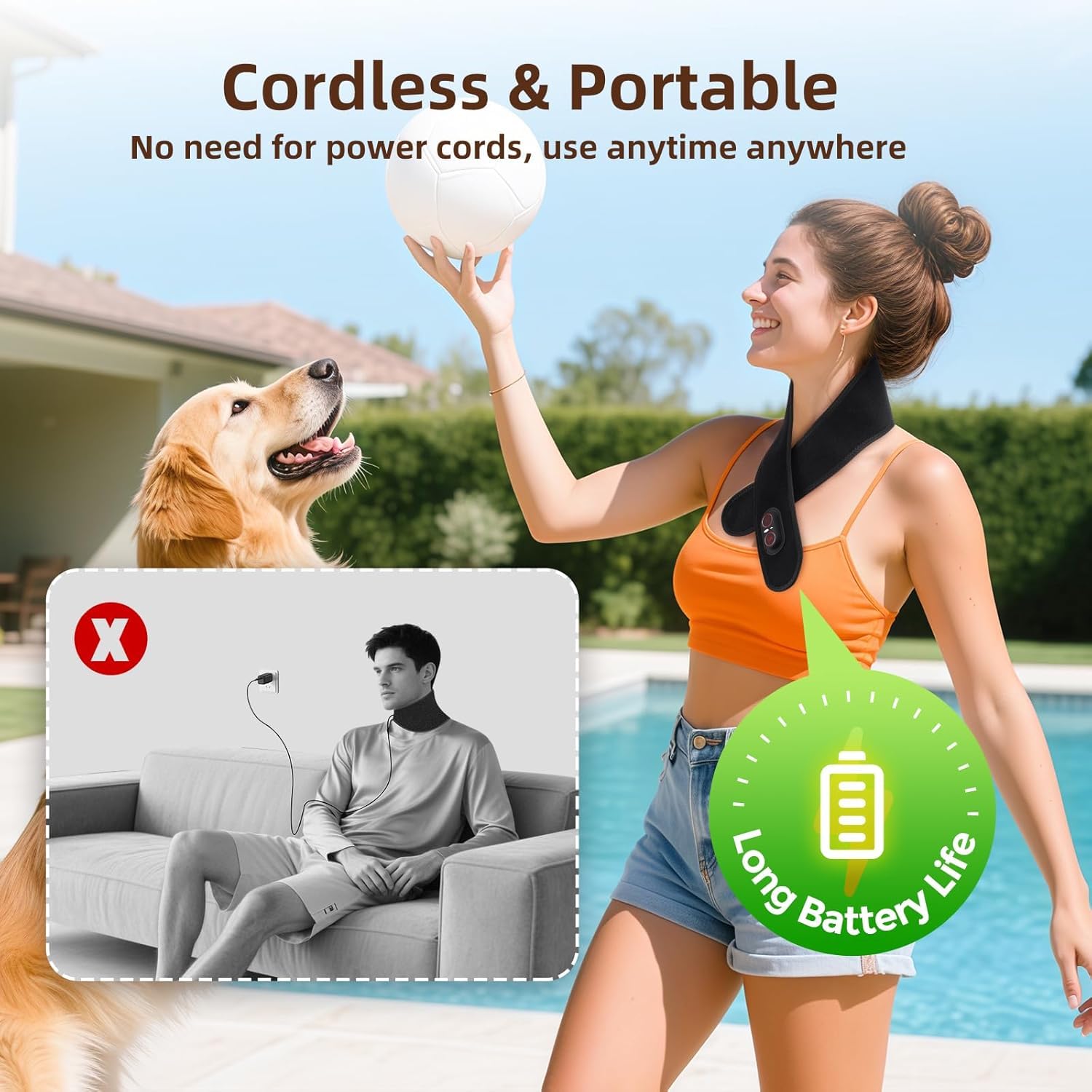 WoloyHeatie massage vibration du cou pour détente musculaire