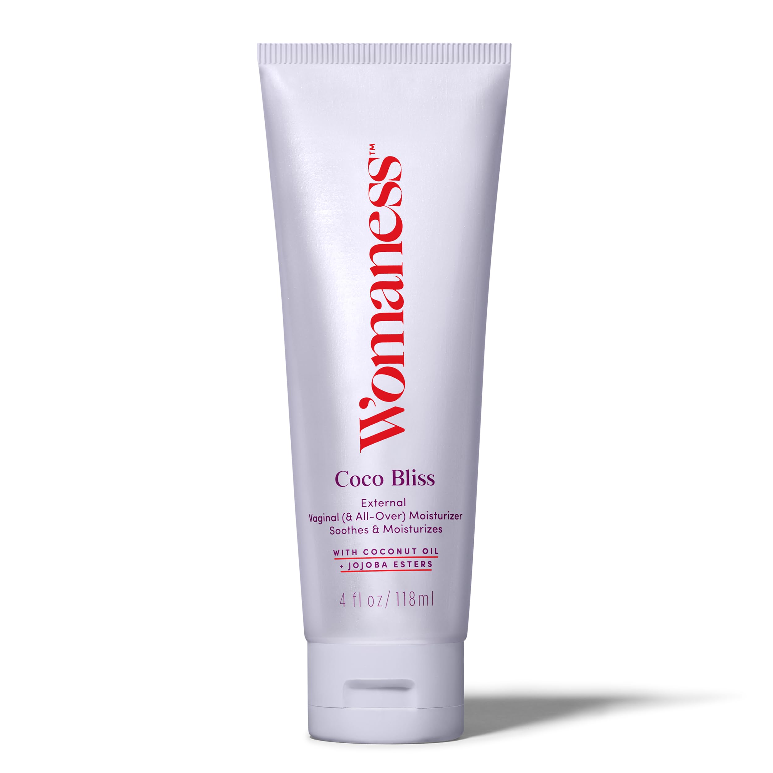 La crème hydratante externe Womaness Coco Bliss apporte douceur durable à la peau intime.